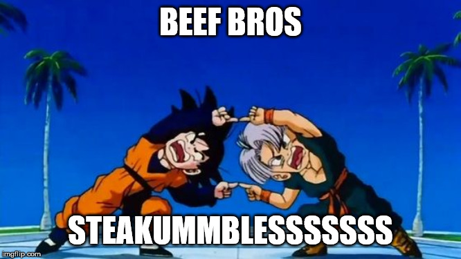 DBZ Fusion | BEEF BROS; STEAKUMMBLESSSSSSS | image tagged in dbz fusion | made w/ Imgflip meme maker