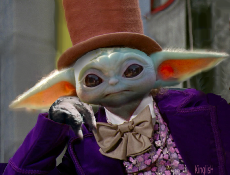 Baby Yoda Wonka Blank Meme Template