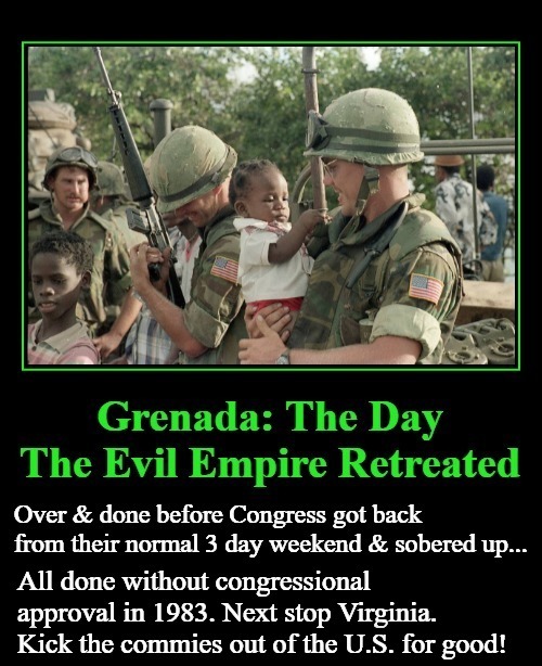 Grenada: The Day the Evil Empire Retreated | image tagged in communism,grenada,cuban invasion,crush the commies,communism sucks,socialism sucks | made w/ Imgflip meme maker