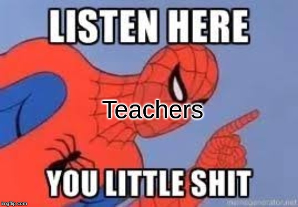 NOW LISTEN HERE YOU LITTLE SHIT | Teachers | image tagged in now listen here you little shit | made w/ Imgflip meme maker