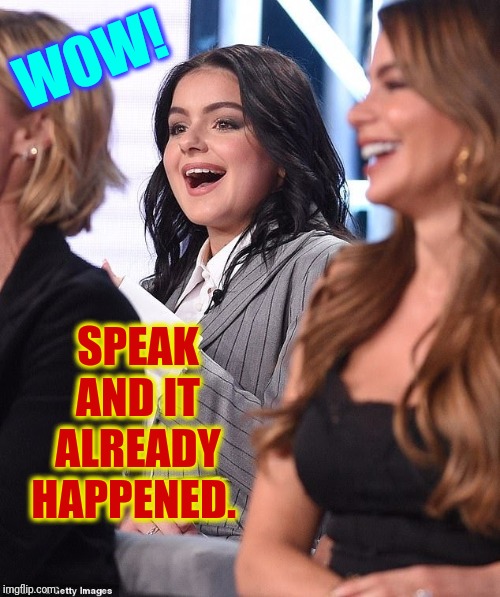 Growing Up on Television Before Our Very Eyes | WOW! SPEAK AND IT ALREADY HAPPENED. | image tagged in vince vance,modern family,ariel winter,growing up,growing older,turn around | made w/ Imgflip meme maker