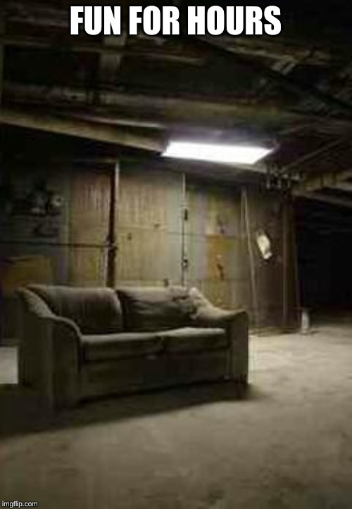 basement | FUN FOR HOURS | image tagged in basement | made w/ Imgflip meme maker