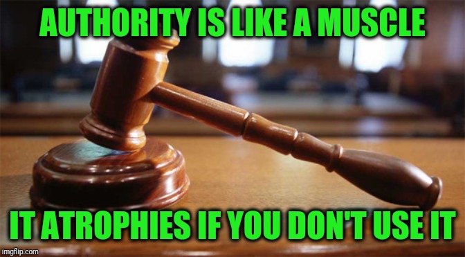 The world has gone soft | AUTHORITY IS LIKE A MUSCLE; IT ATROPHIES IF YOU DON'T USE IT | image tagged in authority | made w/ Imgflip meme maker