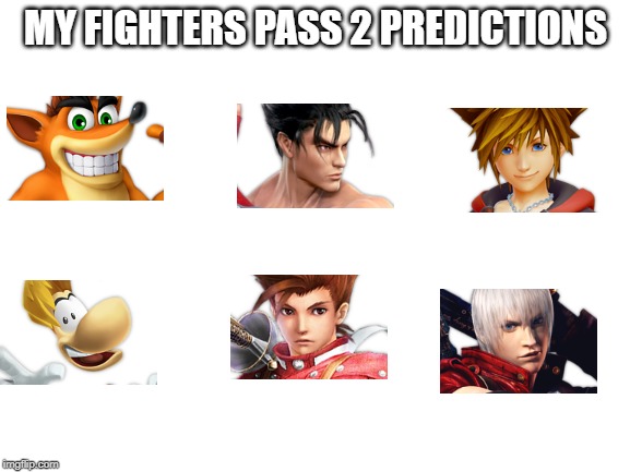 FP2 will not be spider-man stop this madness |  MY FIGHTERS PASS 2 PREDICTIONS | image tagged in blank white template | made w/ Imgflip meme maker