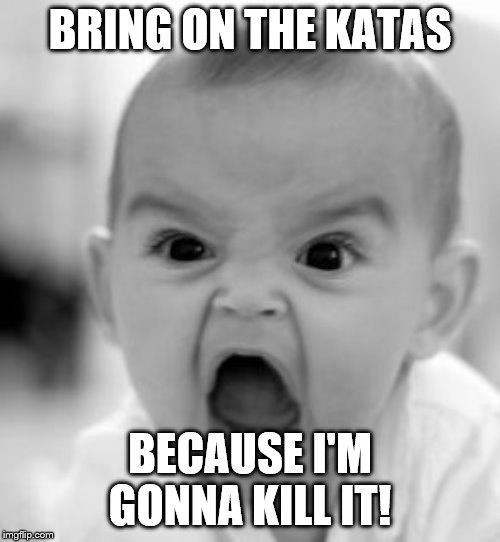 Screaming Baby | BRING ON THE KATAS; BECAUSE I'M GONNA KILL IT! | image tagged in screaming baby | made w/ Imgflip meme maker