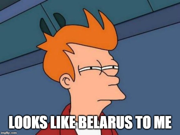 Futurama Fry Meme | LOOKS LIKE BELARUS TO ME | image tagged in memes,futurama fry | made w/ Imgflip meme maker