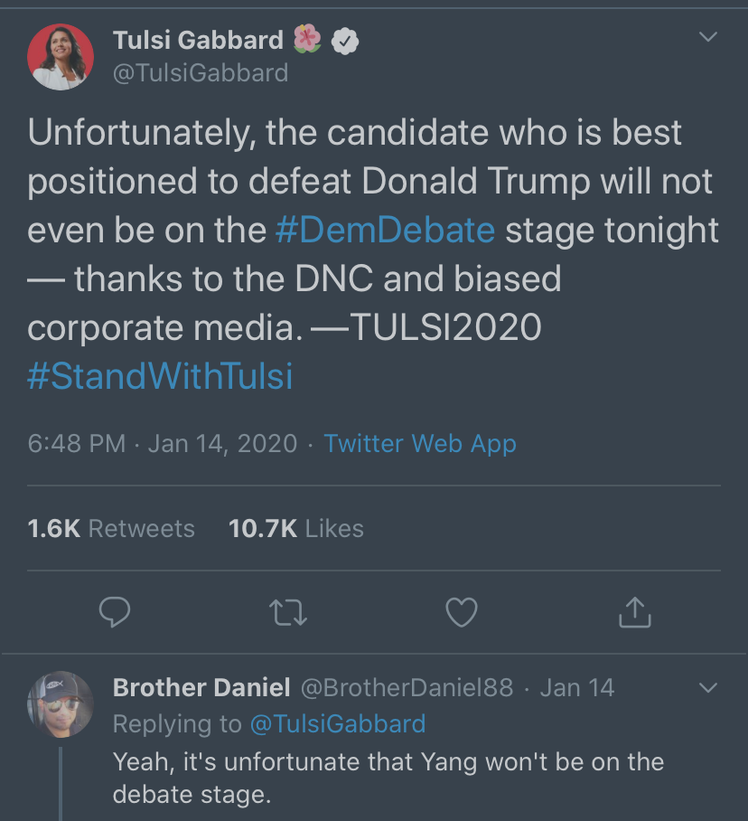 High Quality Tulsi cringe with Twitter clapback Blank Meme Template