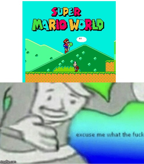 Super Mario world for nes | image tagged in excuse me wtf blank template | made w/ Imgflip meme maker