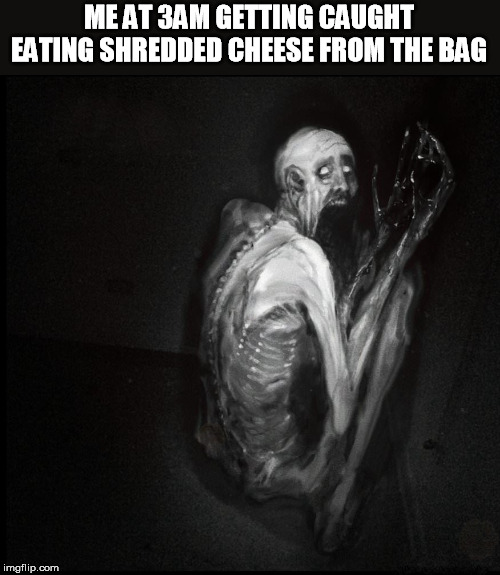 ME AT 3AM GETTING CAUGHT EATING SHREDDED CHEESE FROM THE BAG | made w/ Imgflip meme maker
