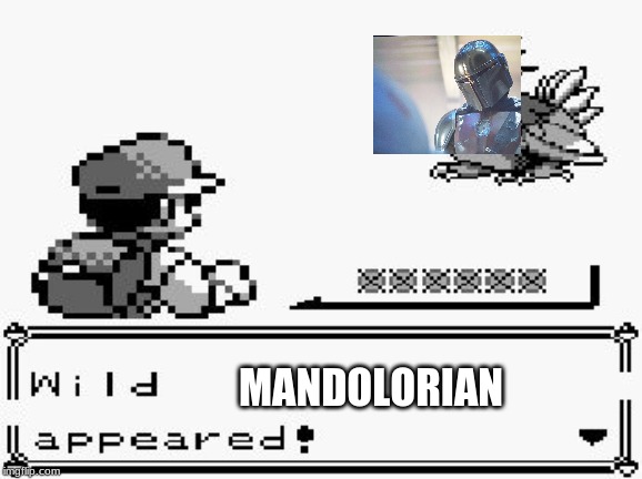 pokemon appears | MANDOLORIAN | image tagged in pokemon appears | made w/ Imgflip meme maker