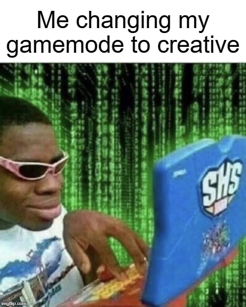Ryan Beckford | Me changing my gamemode to creative | image tagged in ryan beckford,minecraft,creative,funny,memes | made w/ Imgflip meme maker