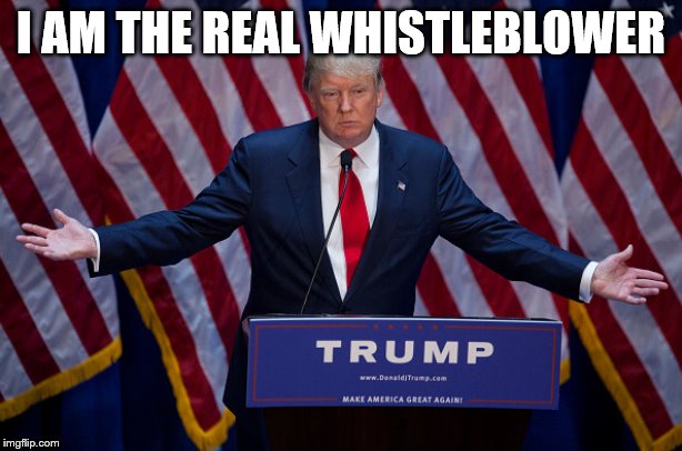 Donald Trump | I AM THE REAL WHISTLEBLOWER | image tagged in donald trump | made w/ Imgflip meme maker