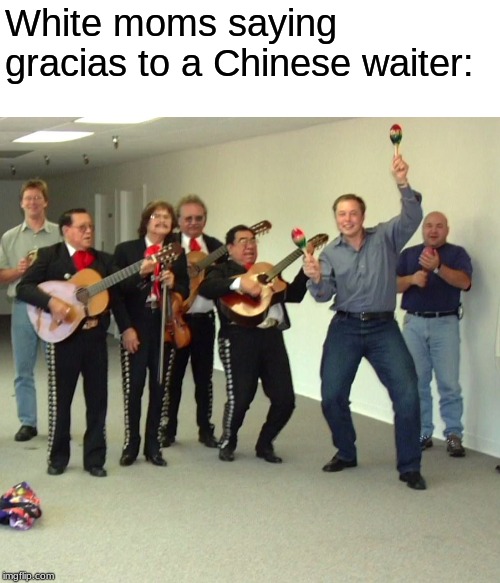 Elon Musk Dance | White moms saying gracias to a Chinese waiter: | image tagged in elon musk dance | made w/ Imgflip meme maker