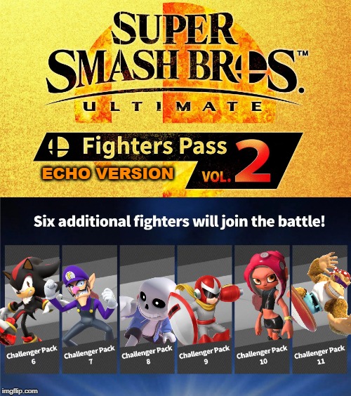 echo fighter pass! | ECHO VERSION | image tagged in fighters pass vol 2,super smash bros,dlc | made w/ Imgflip meme maker