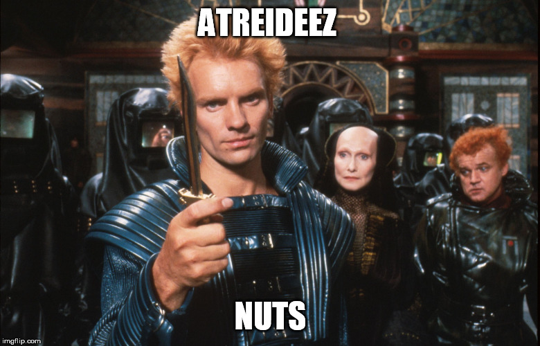 Feyd-Rautha | ATREIDEEZ; NUTS | image tagged in feyd-rautha,dunememes | made w/ Imgflip meme maker