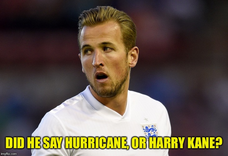 Harry kane | DID HE SAY HURRICANE, OR HARRY KANE? | image tagged in harry kane | made w/ Imgflip meme maker