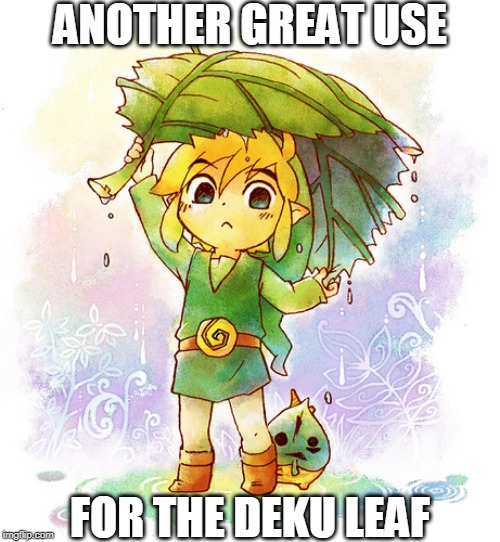 ANOTHER GREAT USE; FOR THE DEKU LEAF | image tagged in legend of zelda,link | made w/ Imgflip meme maker