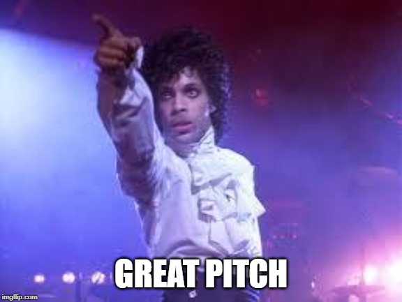 Prince | GREAT PITCH | image tagged in prince | made w/ Imgflip meme maker