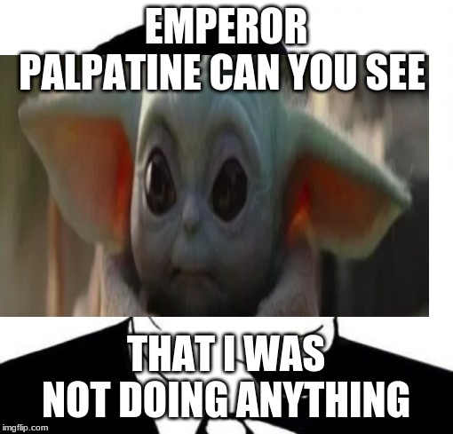 EMPEROR PALPATINE CAN YOU SEE THAT I WAS NOT DOING ANYTHING | made w/ Imgflip meme maker