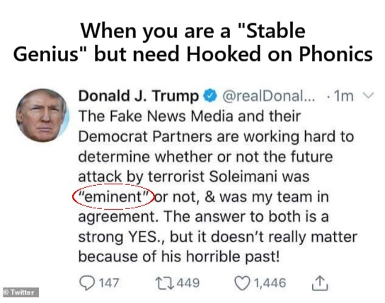High Quality donald trump stable genius hooked on phonics Blank Meme Template