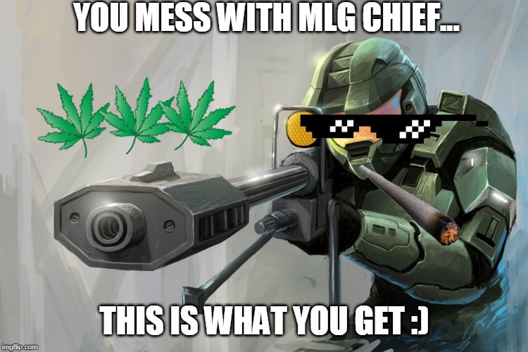 Halo Sniper | YOU MESS WITH MLG CHIEF... THIS IS WHAT YOU GET :) | image tagged in halo sniper | made w/ Imgflip meme maker