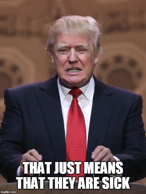 Donald Trump | THAT JUST MEANS THAT THEY ARE SICK | image tagged in donald trump | made w/ Imgflip meme maker