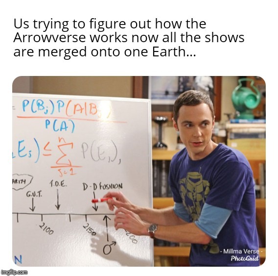 Post-Crisis | image tagged in crisis on infinite earths,arrowverse,sheldon cooper,confused | made w/ Imgflip meme maker