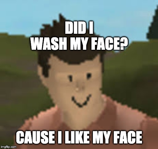 Roblox Anthro | DID I WASH MY FACE? CAUSE I LIKE MY FACE | image tagged in roblox anthro | made w/ Imgflip meme maker