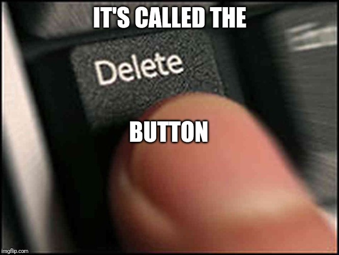 Delete Button | IT'S CALLED THE BUTTON | image tagged in delete button | made w/ Imgflip meme maker