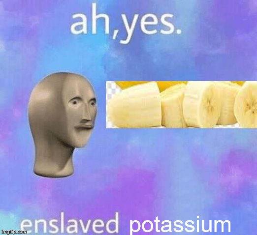 Ah Yes enslaved | potassium | image tagged in ah yes enslaved | made w/ Imgflip meme maker