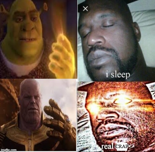 CRAP | image tagged in fun,thanos | made w/ Imgflip meme maker