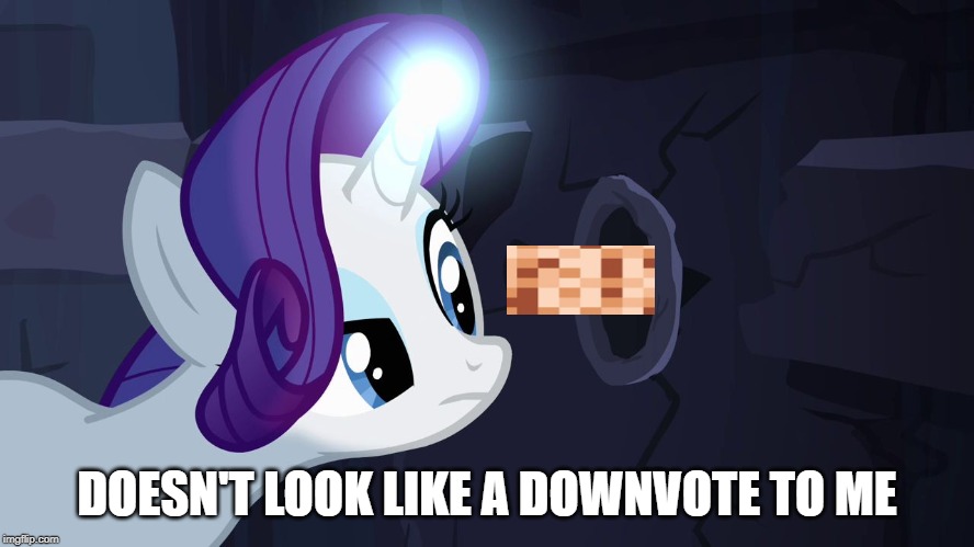 DOESN'T LOOK LIKE A DOWNVOTE TO ME | image tagged in rarity's gloryhole | made w/ Imgflip meme maker