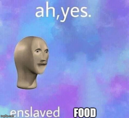 Ah Yes enslaved | FOOD | image tagged in ah yes enslaved | made w/ Imgflip meme maker