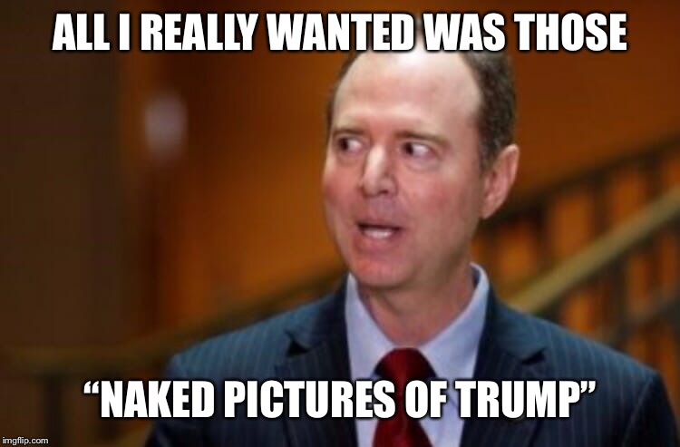 Adam Schiff | ALL I REALLY WANTED WAS THOSE; “NAKED PICTURES OF TRUMP” | image tagged in adam schiff | made w/ Imgflip meme maker