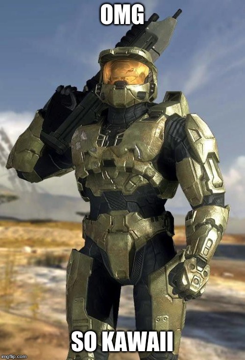master chief | OMG SO KAWAII | image tagged in master chief | made w/ Imgflip meme maker
