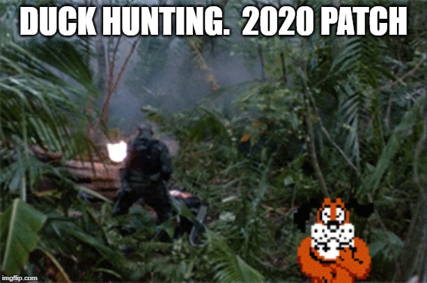Dog laughing | DUCK HUNTING.  2020 PATCH | image tagged in duck hunt | made w/ Imgflip meme maker