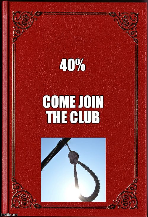 blank book | 40% COME JOIN THE CLUB | image tagged in blank book | made w/ Imgflip meme maker