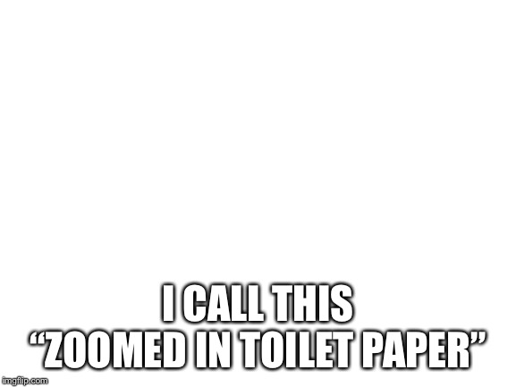 Blank White Template | I CALL THIS “ZOOMED IN TOILET PAPER” | image tagged in blank white template | made w/ Imgflip meme maker