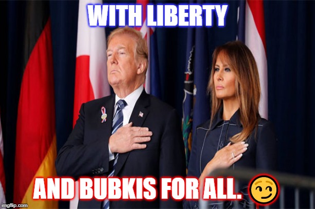 #Trumped America | WITH LIBERTY; AND BUBKIS FOR ALL. 😏 | image tagged in my funny president | made w/ Imgflip meme maker