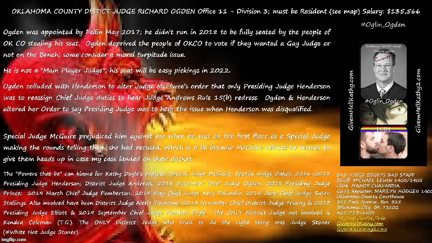 #5_Step_Justice_Slide
Gay/Corrupt Oklahoma County District Judge Richard Ogden 
GivemHellKathy.com GivemHellKathy2.com | image tagged in oklahoma,court,corruption,supreme court,judge,tyranny | made w/ Imgflip meme maker