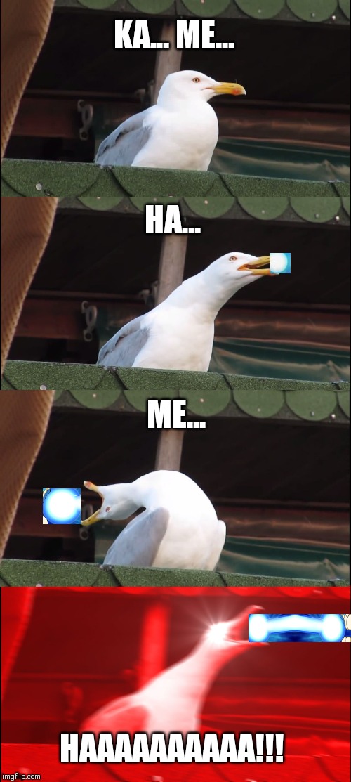 Inhaling Seagull | KA... ME... HA... ME... HAAAAAAAAAA!!! | image tagged in memes,inhaling seagull | made w/ Imgflip meme maker