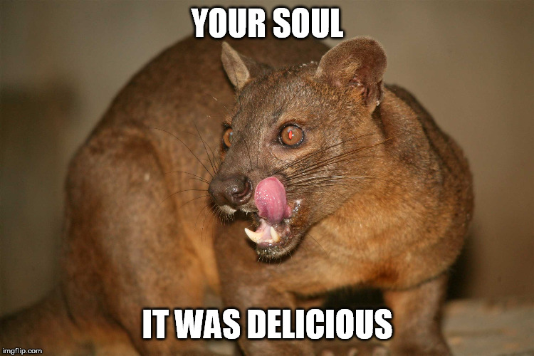 YOUR SOUL; IT WAS DELICIOUS | image tagged in delicious | made w/ Imgflip meme maker