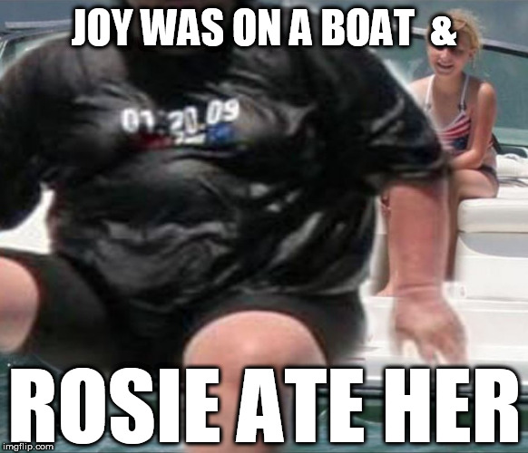 JOY WAS ON A BOAT  & ROSIE ATE HER | made w/ Imgflip meme maker