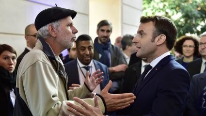 Macron and teacher Blank Meme Template