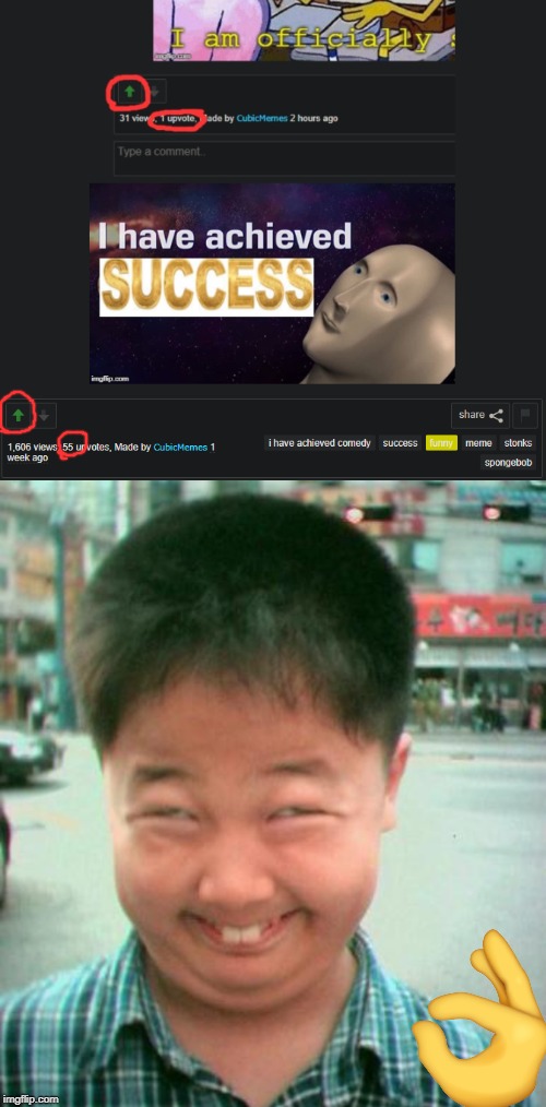 Thanks Guys! | image tagged in i have achieved,upvote,stonk,funny asian,thanks,meme | made w/ Imgflip meme maker