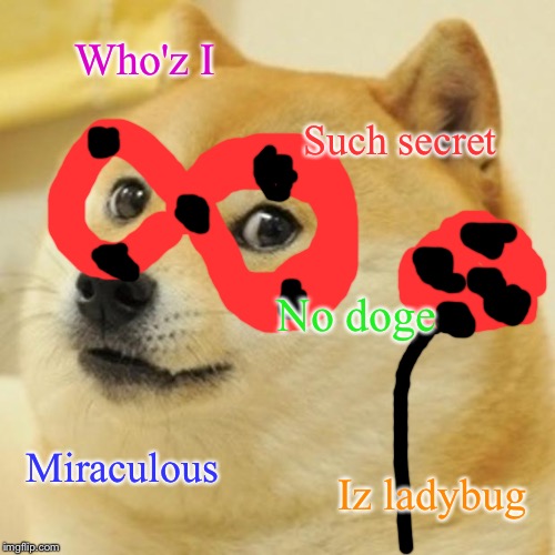Doge Meme | Who'z I; Such secret; No doge; Miraculous; Iz ladybug | image tagged in memes,doge | made w/ Imgflip meme maker