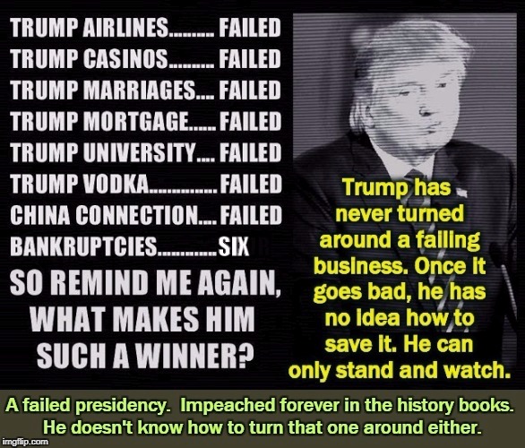 . | image tagged in trump,businessman,fail,loser,incompetent,impeachment | made w/ Imgflip meme maker