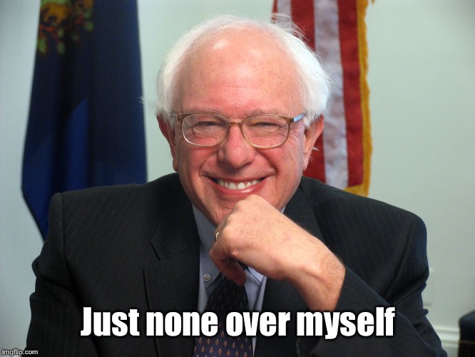 Vote Bernie Sanders | Just none over myself | image tagged in vote bernie sanders | made w/ Imgflip meme maker