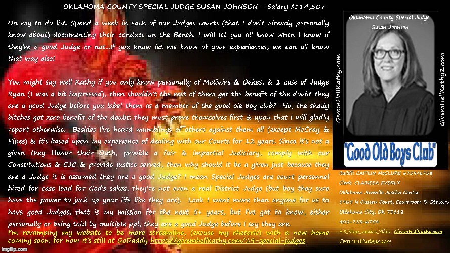 Oklahoma County Special Judge Susan Johnson #5_Step_Justice_Slide GivemHellKathy.com GivemHellKathy2.com | image tagged in oklahoma,court,corruption,supreme court,judge,tyranny | made w/ Imgflip meme maker