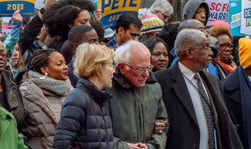 High Quality Sanders and Warren 2020 MLK March Blank Meme Template